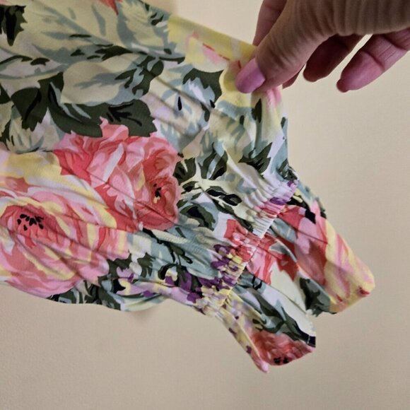 Anthropologie Faithfull Ana Floral Romper Tie Waist 3/4 Puff Sleeves Size 2 - Picture 10 of 12